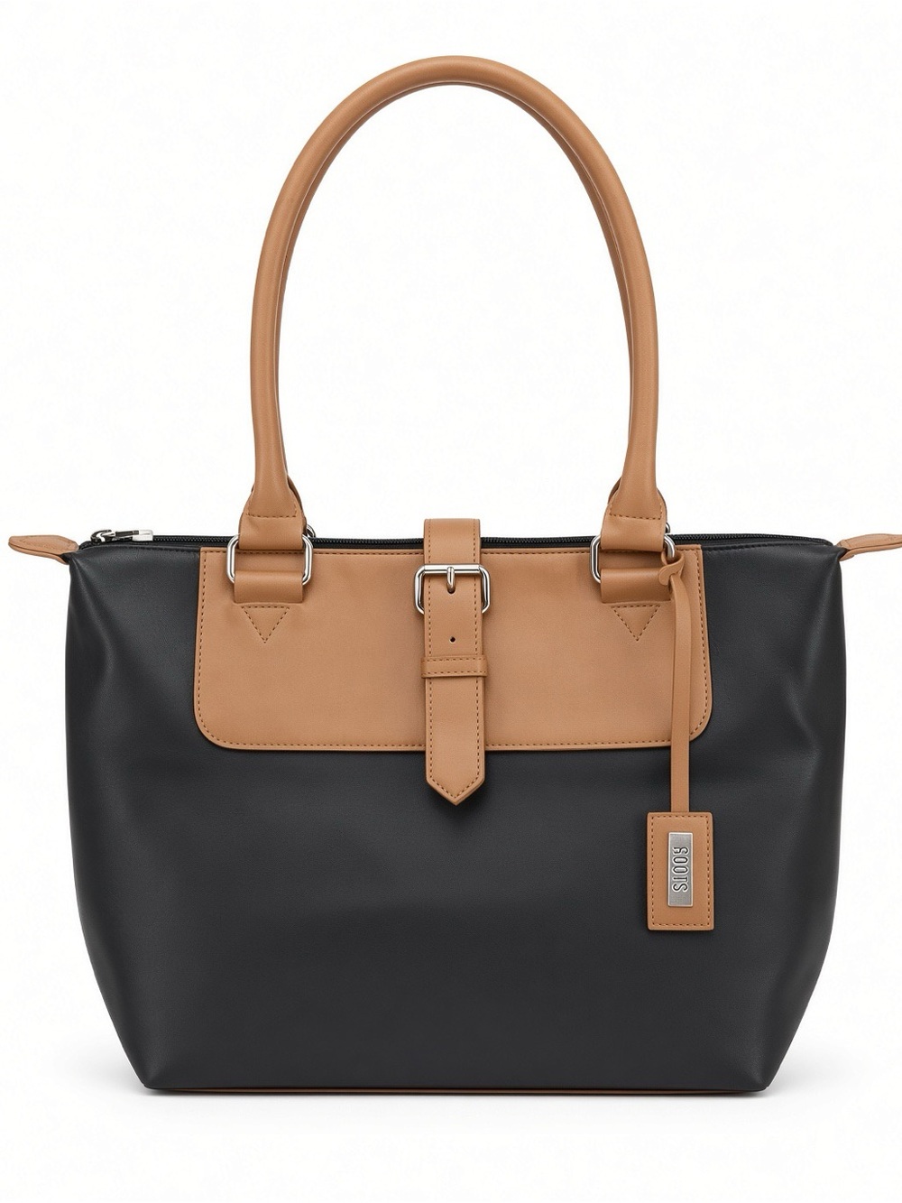 Roots Black and Tan Trim Tote